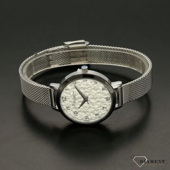 Zegarek damski BRUNO CALVANI BC2532 z czarnym dodatkiem. Zegarek damski Bruno Calvani w srebrnej kolorystyce. Zegarek damski z białą tarczą. Świetny dodatek w postaci zegarka. Idealny pomysł na prezent (2).jpg